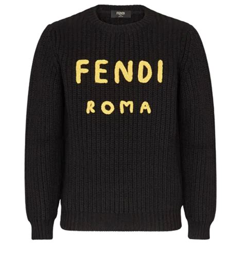 womens black fendi shirt|Fendi black strap sweater.